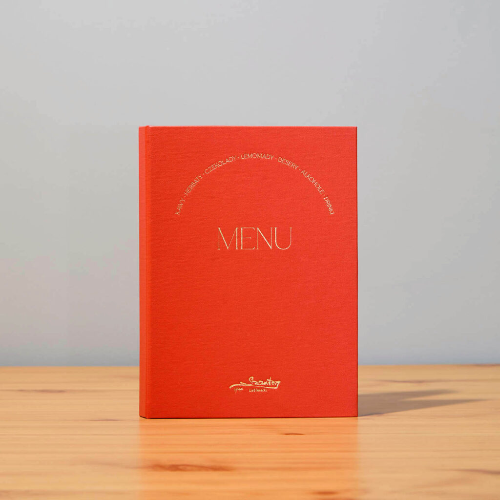 menu-kryte-sruby-pomarańczowe-zlote-tloczenie-szanter